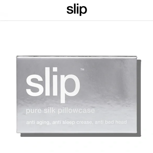 Slip Silver Silk Pillowcase SILVER QUEEN ZIPPERED PILLOWCASE new in packaging